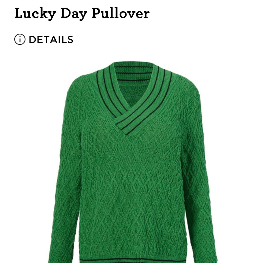 Cabi Lucky Day kelly Green Pullover Sweater